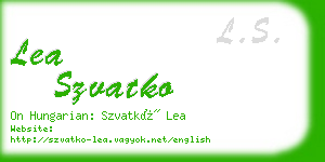 lea szvatko business card